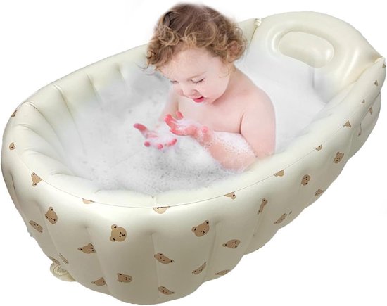 Opblaasbaar peuterzwembad met rugleuning, Mini babyzwembad, Opvouwbare douchebak, Voor kinderen van 0-3 jaar