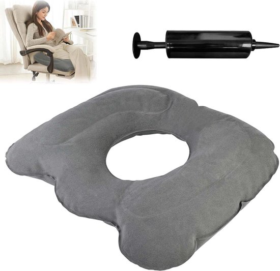Opblaasbaar zitkussen voor stuitbeen - verlicht ischias aambei rugpijn - draagbaar kussen met inflator voor rolstoel bed - pijnverlichting en drukwonden van $