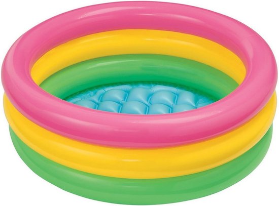Opblaasbaar Zwembad - Babybadje Kinderbad - Waterpret Buiten - Opblaasbare Bodem - 61x22 cm - Gekleurde Buizen