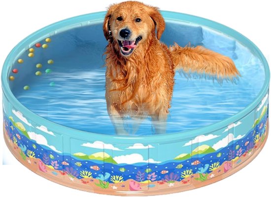 Opblaasbaar Zwembad Peuters - Opvouwbaar Badje - Waterpret Buiten - Geen Luchtpomp Nodig - 120x45cm