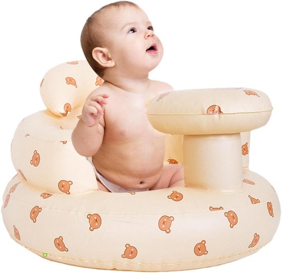 Opblaasbare Baby Stoel - Babyzitje Badje - Comfortabel Zitten - Ingebouwde Luchtpomp - 49 x 35 cm - Blauw