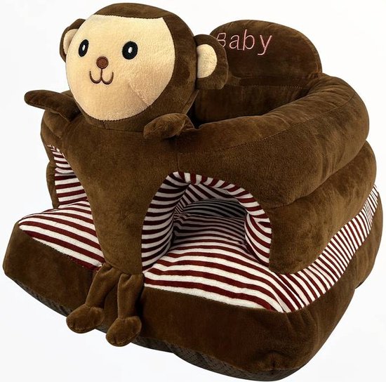 Opblaasbare babystoel - aap - pluche - baby eetstoel - opblaasbare kinderstoel - trainingsstoel - kinderstoel - babyleerstoel van Merkloos