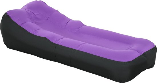 Opblaasbare sofa, luchtbank, waterdichte ligstoel, zelfopblaasbare bank, camping, sofa, tot 200 kg belastbaar, met draagtas, voor camping, reizen, paars van Forceatt
