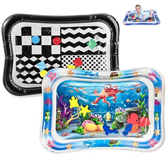 Opblaasbare Water Speelmat voor Baby's - 2 Stuks Set met Drijvend Speelgoed van Merkloos