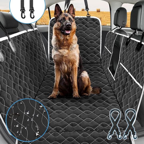 Opgewaardeerde Honden Autostoelhoes 2023 - 100% Waterdicht en Antislip - Met Zijkleppen en Visueel Venster - Duurzame Honden Auto Hangmat - 145x150cm van Pecute