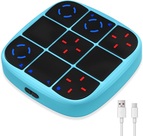 Oplaadbaar spel, verbeterde 4-in-1 draagbare puzzelconsole, elektronisch educatief geheugenspel, draagbaar bordspel voor in de auto voor kinderen en volwassenen. van Merkloos