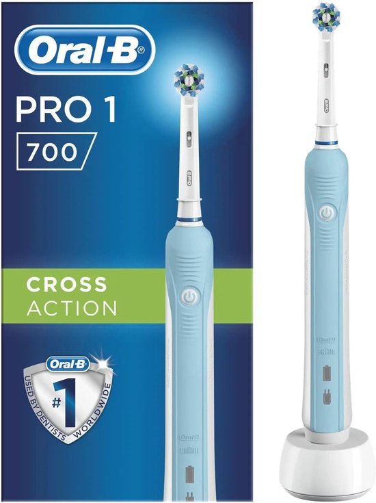 Oplaadbare elektrische tandenborstel met Cross Action technologie - blauw van Oral-B