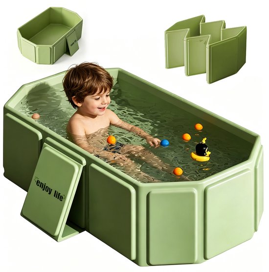 Opvouwbaar Baby Badje - Baby Bad - Inklapbaar Bad - 75 cm - Afvoer - Snel Afvoeren - Draagbaar - Ruimtebesparend - Voor Peuters en Honden - Thuis en Reizen