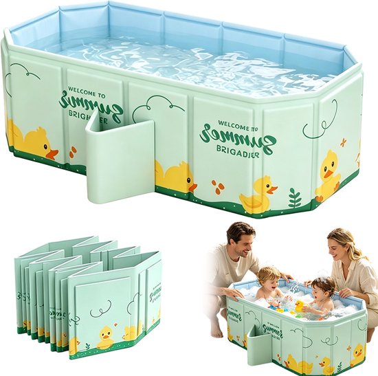 Opvouwbaar Baby Badje - Baby Bad - Inklapbaar Bad - Draagbaar Peuterbadje - PVC - met Afvoer - Veilig Baden - Ruimtebesparend - Voor Peuters en Honden - Thuis en Reizen