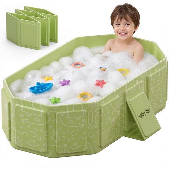 opvouwbaar baby badje – opvouwbaar bad - inklapbaar bad kind – Draagbaar babybad – Geschikt voor kinderen van 1 tot 8 jaar – PVC – Groen