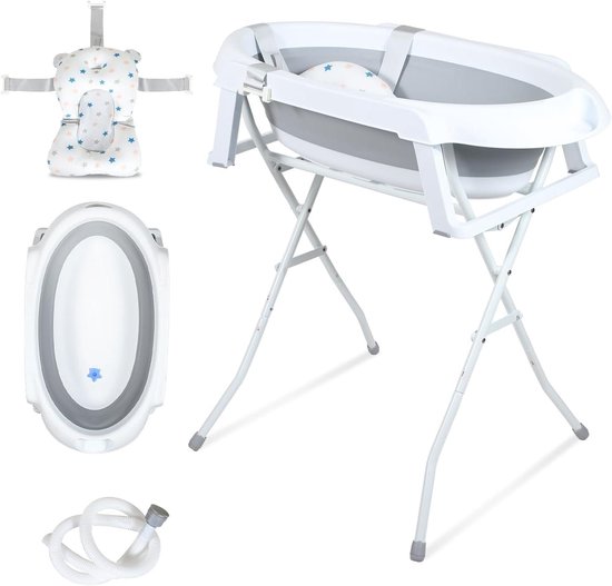 Opvouwbaar Babybad - Babybadje met standaard - Veilig en comfortabel baden - Inclusief antislip mat
