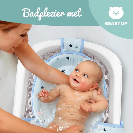 Opvouwbaar babybad met 50 liter volume, inclusief bad-inzet, ergonomisch & compact, stabiel PP & TPE plastic, ruimtebesparend, roze