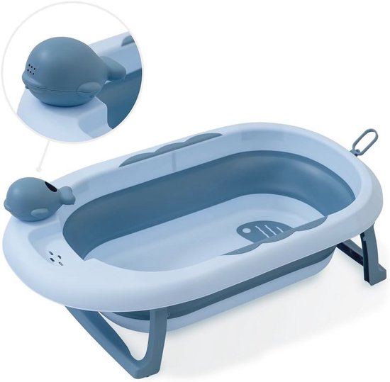 Opvouwbaar Babybadje 80 x 47 x 21 cm met Antislip en Luchtdicht Deksel - Draagbare en Inklapbare Badkuip voor Thuis en op Reis