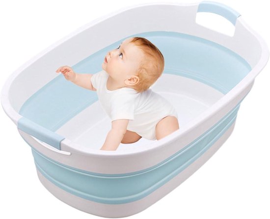 Opvouwbaar Babybadje - Draagbaar Badje - Baby Verzorgen - Antislip Design - 60 x 40 x 24 cm - Blauw
