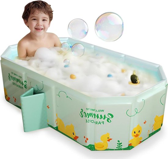 Opvouwbaar Babybadje - Draagbaar Peuterbad - Veilig Baden - Versterkte Stabiliteit - 78 x 45 x 30 cm - Groen
