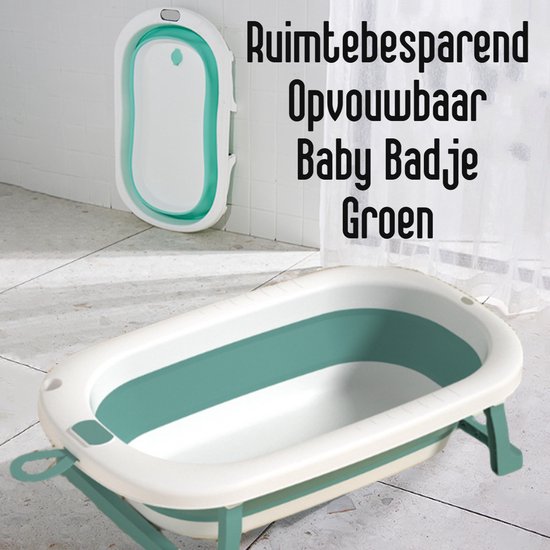 Opvouwbaar Opklapbaar BabyBad met Standaard Kinderbadje Babybadje Kleur Groen van Merkloos