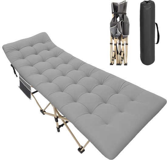 Opvouwbaar veldbed voor volwassenen – Campingbed en logeerbed – Draagvermogen tot 200 kg – 190 × 71 × 35 cm – Oxfordstof en stalen frame – Voor binnen en buiten