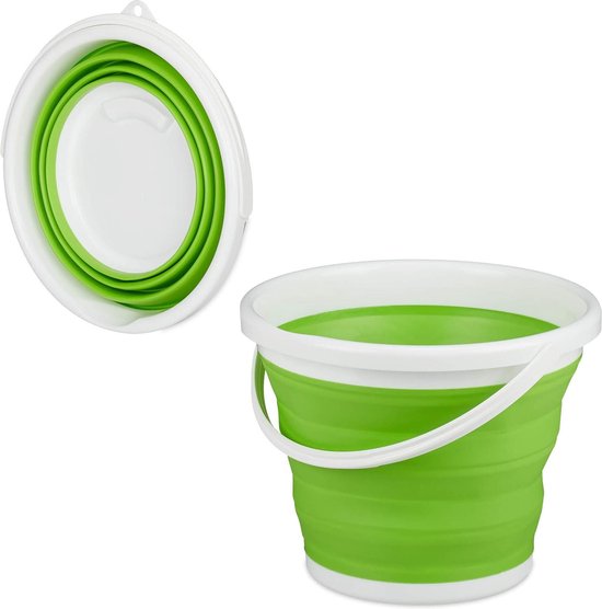 Opvouwbare 10 L schoonmaakemmer - Ruimtebesparend en draagbaar - Groen van The Friendly Swede