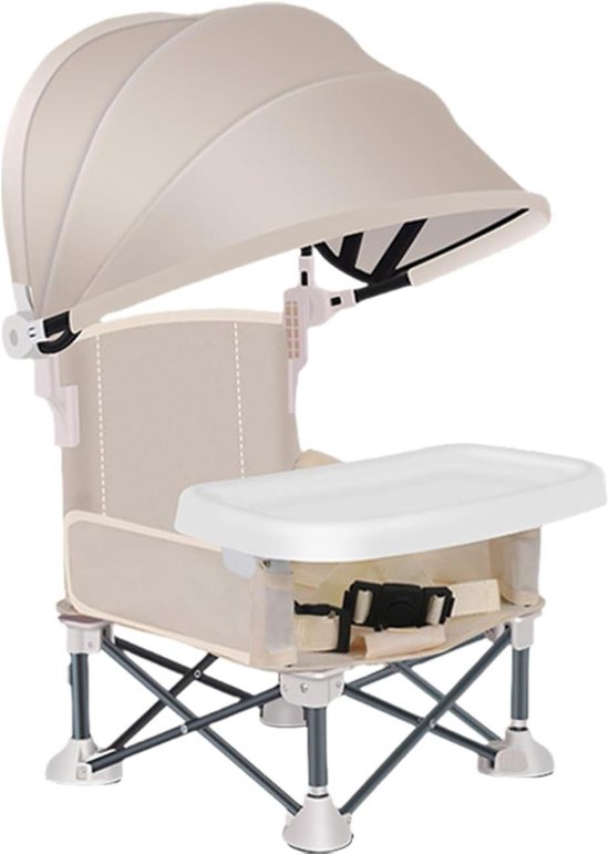 Opvouwbare Baby Stoel - Reis Kinderstoel - Buiten Eten - Met Zonnekap - 39 x 18 x 39 cm - Geel