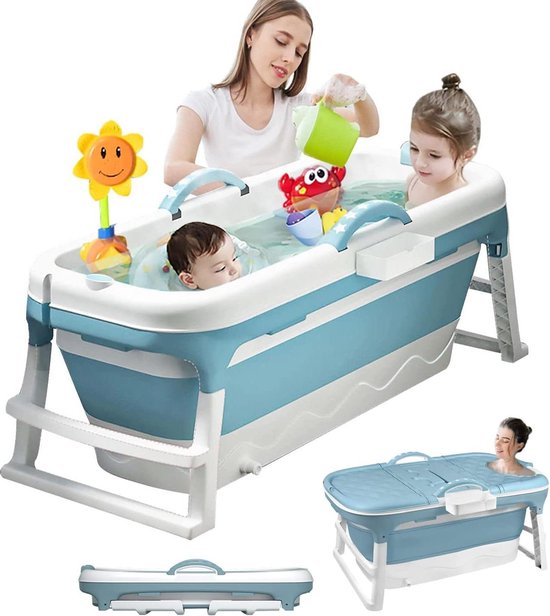 Opvouwbare badkuip voor peuters-Kinderen-Petite volwassenen-Lichtgewicht draagbare badkuip-Verwijderbare hoes-118x62x54 CM Babybad van Raxinbang