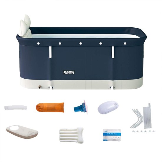 Opvouwbare badkuip voor volwassenen en baby's - Draagbaar zwembadbad met bubbelbadfunctie van Merkloos