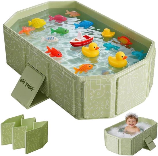 Opvouwbare kinderbadkuip met afvoerschroef - Groot babybad voor 0-8 jaar - Peuterbad - Draagbaar voor thuis en onderweg - 75 x 45 x 25 cm van Merkloos