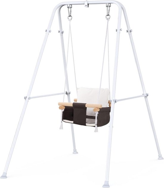 Opvouwbare kinderschommel - Babyschommel met kussen - Binnen en buiten spelen - Robuust A-frame design - Tot 20 kg
