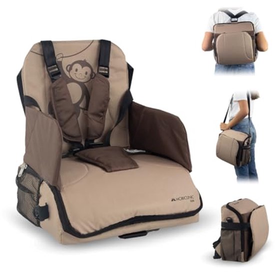 Opvouwbare Kinderstoel met Opbergruimte - Beige - Voor Kinderen Tot 15 kg van Merkloos