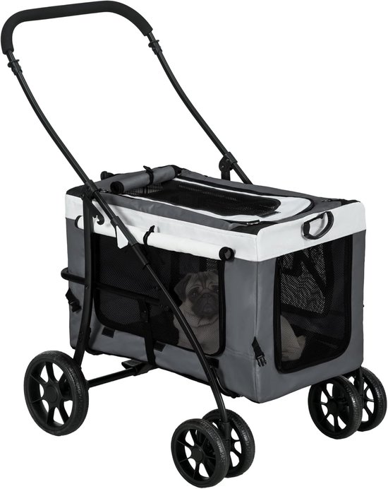 Opvouwbare Kinderwagen voor Dieren - Geschikt voor Honden en Katten - Reiswieg en 4 Wielen van Merkloos