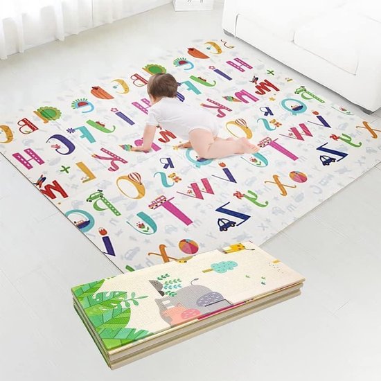 Opvouwbare kruipmat voor baby's - extra dik - 180x160 cm - antislip - waterdicht van Kidgy