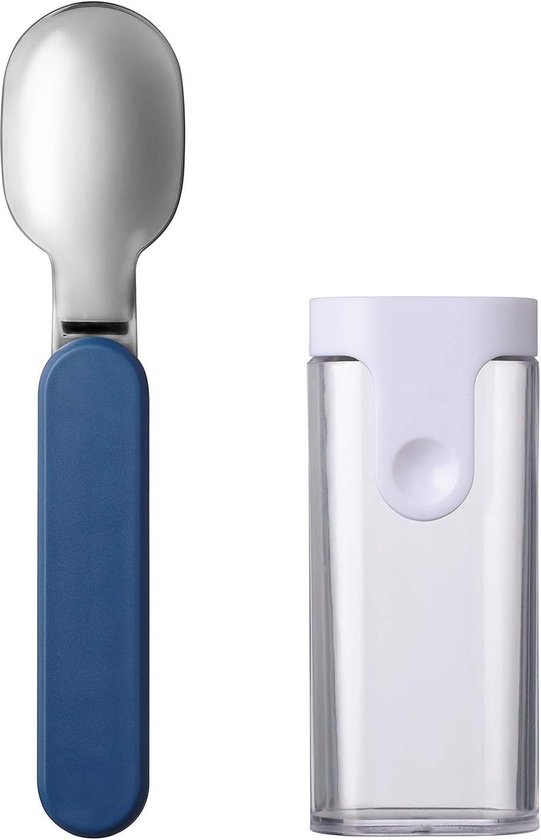 opvouwbare lepel Ellipse Nordic denim - herbruikbaar - bestek voor onderweg - ideaal voor mueslibeker to-go-vaatwasmachinebestendig, roestvrij staal van Mepal