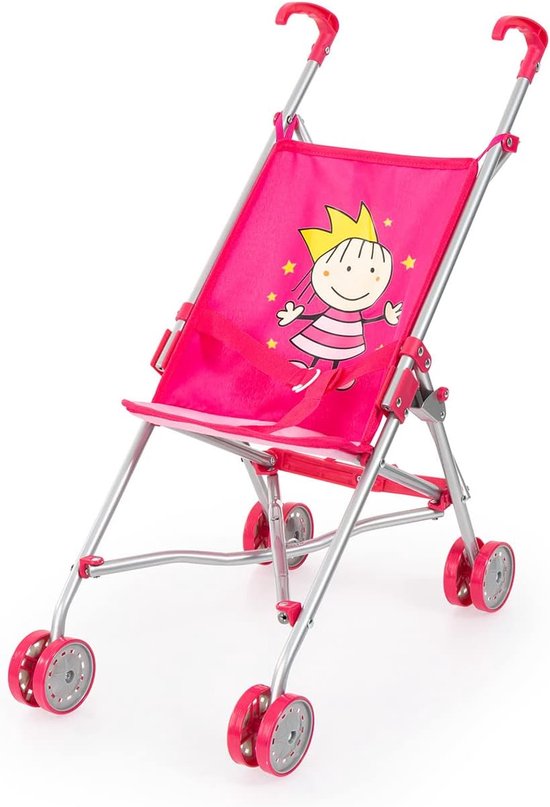 Opvouwbare poppenbuggy met vier dubbele wielen - 51 x 27 x 55 cm van Merkloos