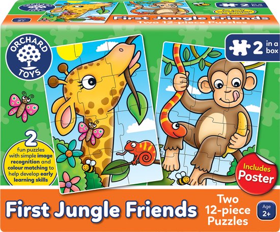 Orchard Toys - First Jungle Friends Puzzle - Puzzel in jungle thema - 24 puzzelstukken - vanaf 2 jaar van Orchard Toys