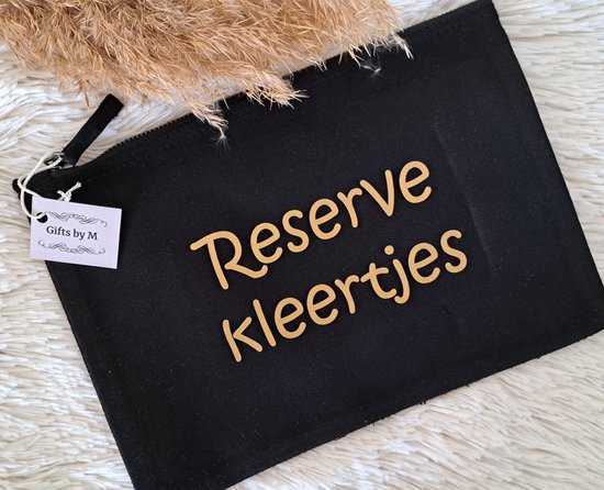 Organizer | Reserve kleertjes | Gifts by M | Etui | Opbergtasje | Katoen | Luiertas | Zwart | Goud | Baby | Kraamcadeau van Gifts by M