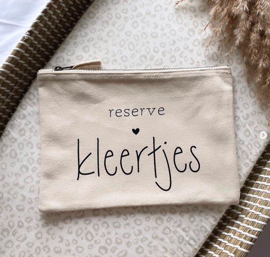 Organizer | Reserve Kleertjes | hartje | Etui | Luiertas | Mommybag | Baby | Opbergtas | Katoen | Naturel | Kraamcadeau | Geordend van Mies & Co.