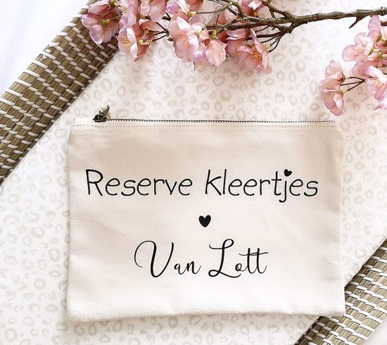 Organizer | Reserve Kleertjes | Met naam | Gepersonaliseerd | Etui | Luiertas | Mommybag | Baby | Opbergtas | Katoen | Naturel | Kraamcadeau | Geordend van Littlebits