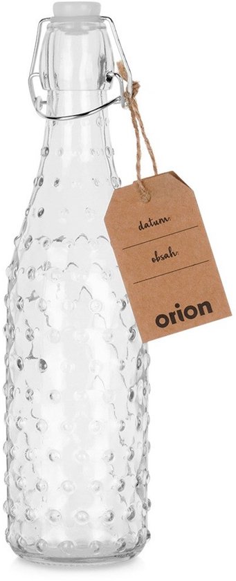 Orion - Glazen Fles - 500ml - Retro Ontwerp - Clip Sluiting - Transparant Glas van orion