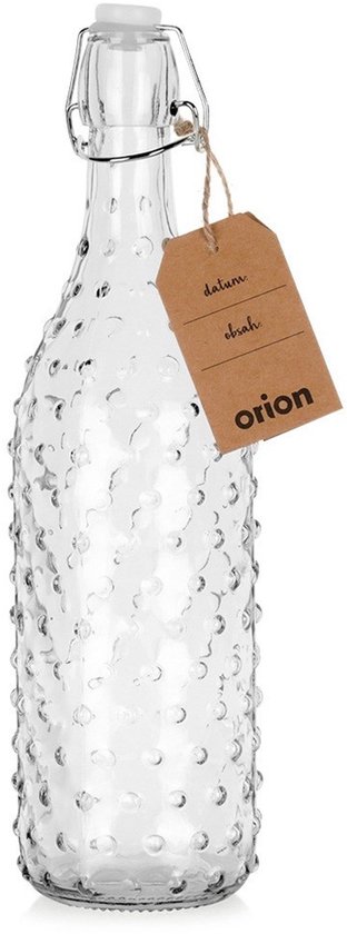 Orion - Retro Glazen Fles - 1L - Clip Sluiting - Geschikt voor Naleven en Dranken