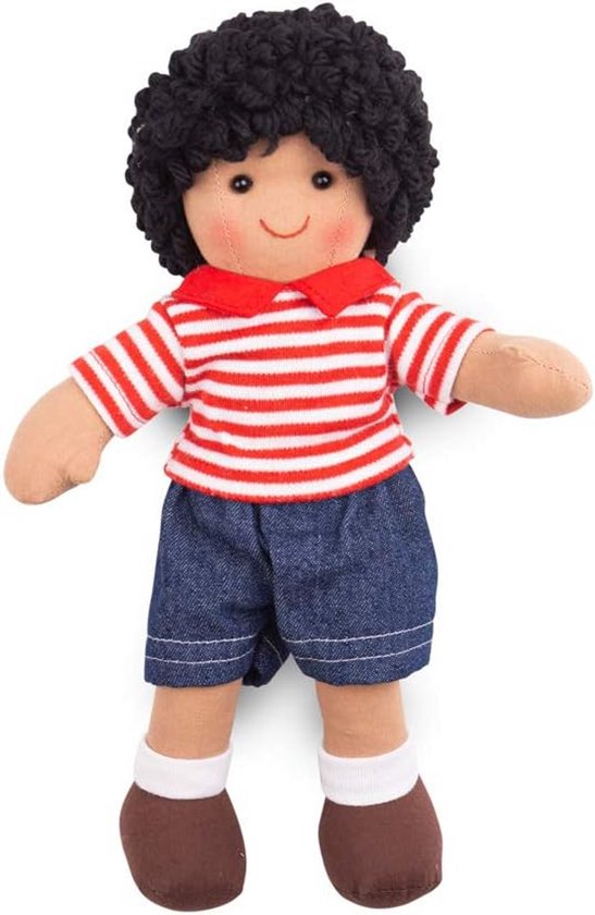 Otis Doll - Small Ragdoll Knuffeldoll in Denim Shorts en Gestreept Shirt