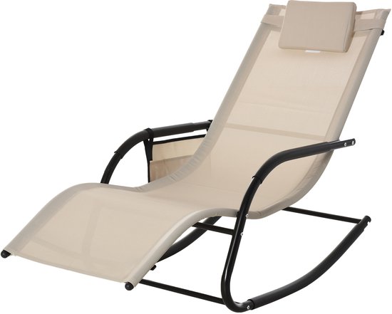 Outsunny Schommelstoel swingstoel tuinstoel schommelende ligstoel metaal mesh lichtgrijs 84A-160 van Merkloos