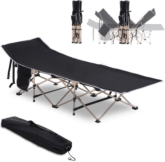 Outsunny Veldbed campingbed camping ligbed verhoogd opvouwbaar draagtas staal Oxford blauw A20-116 van Outsunny