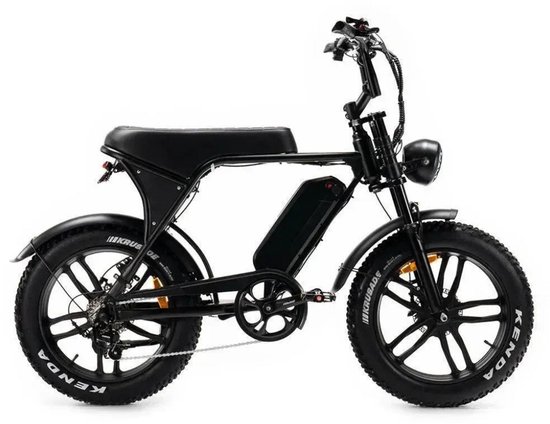 OUXI C80 Elektrische Fatbike - Gratis Voetsteuntjes - Gratis Achterzitje - Ingebouwd Alarmsystseem - NFC-chip - 20 Inch - 250W Motor - 7 Versnellingen - 60 km Actieradius - Hydraulische Schijfremmen - Zwart van Ouxi