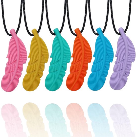 OUYLAF Bijtketting Set - bijtketting staaf - Kauwketting voor kind - Bijtketting Kauwketting - bijtketting meisjes - Kauwsieraad - bijtketting - 6PCS van OUYLAF