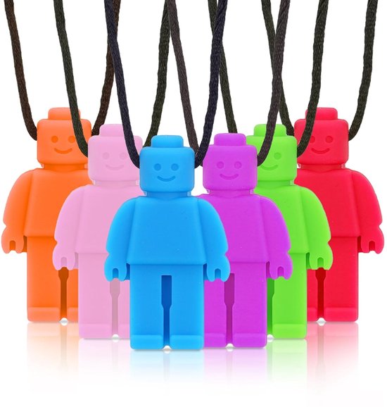 OUYLAF Set van zes robot-kauwkettingen - Bijtketting Kauwketting - bijtketting jongen - kauwsieraad - bijtketting autisme - Oefen de mondelinge motoriek - voor Autistische Kinderen, Babyjongens en -meisjes van OUYLAF