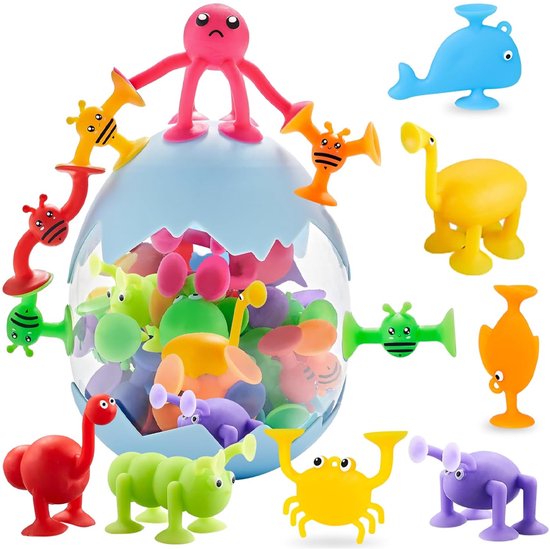 OUYLAF Zuignap Speelgoed - 42PCS - speelgoed voor onderweg - zuignap speelgoed baby - Sensorisch - sensorisch speelgoed - Peuter Speelgoed - voor Peuters & Volwassenen