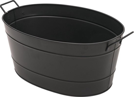 Ovaal Gegalvaniseerd Staal Tub - Zwarte Achla Designs - Tuin Badkuip van Achla Designs