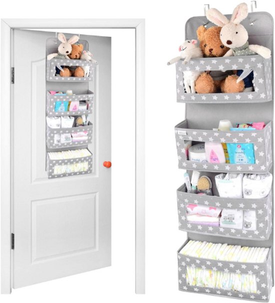 Over De Deur Hangorganizer Met 4 Vakken - Opbergzak Met Haken En Helder Venster - Ruimtebesparend Voor Badkamer Kinderkamer Of Kwekerij - Met 2 Extra Kleine Vakken van Merkloos