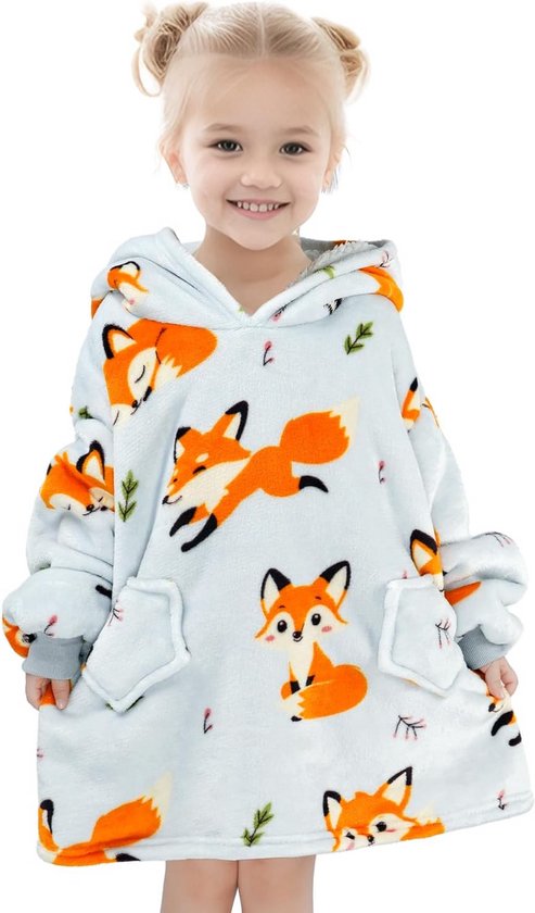 Oversized Hoodie Deken met Zak voor Kleine Kinderen van Merkloos