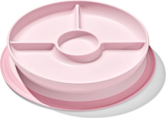 OXO tot Stick & Stay Bord met 3 vakjes - Babybord - Kinderbord - Bordje zuignap - Baby servies - Blossom van OXO