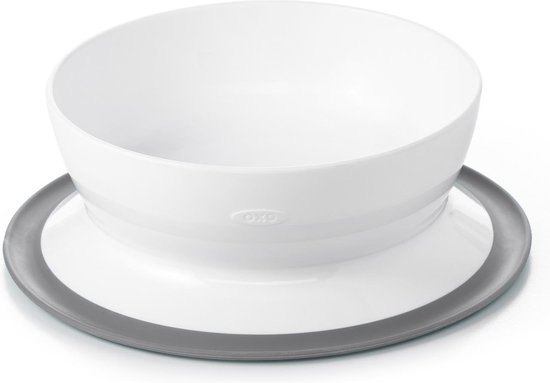 OXO tot Stick & Stay Kom -Baby bord met zuignap - Baby servies- Grey van OXO